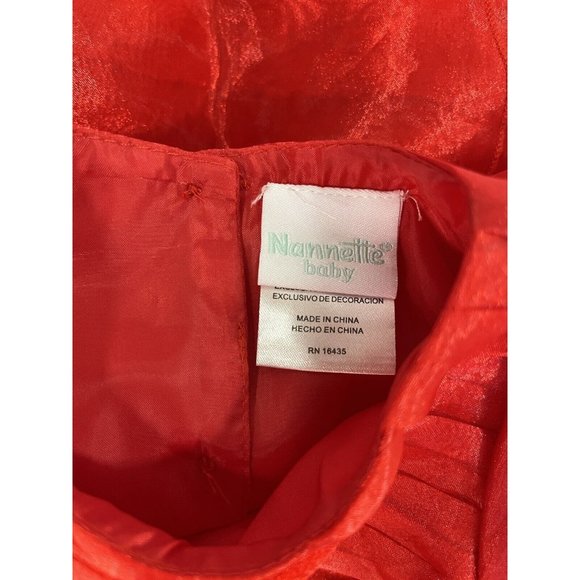 Nannette Baby Red Tulle Sheer Dress 18 months Circle Party - Picture 5 of 14